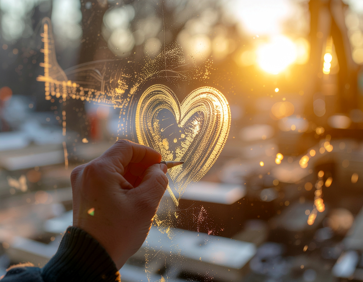 Coeur brillant prêt à être envoyé 